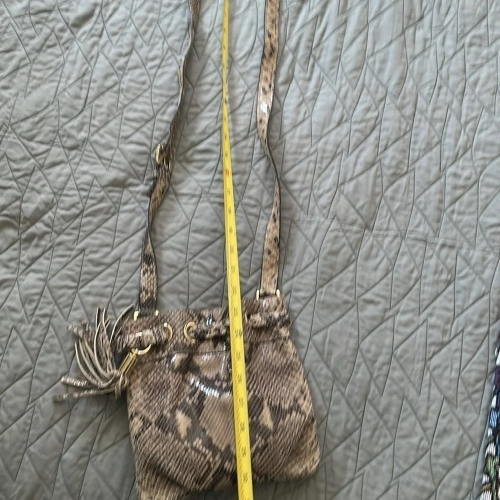 Michael Kors Snake Python Embossed Crossbody Bag Tassel Drawstring